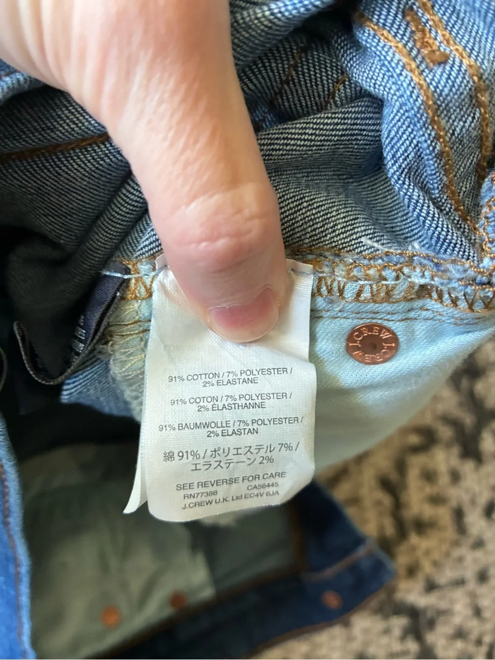 J. Crew Distressed Blue Denim Rolled Hem Shorts